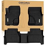 oEdRo Floor Mats Compatible with 2008-2019 Nissan Frontier Crew Cab, 2 Row Liner Set (Front & 2nd Seat), Black TPE All-Weather Guard - Custom Fit