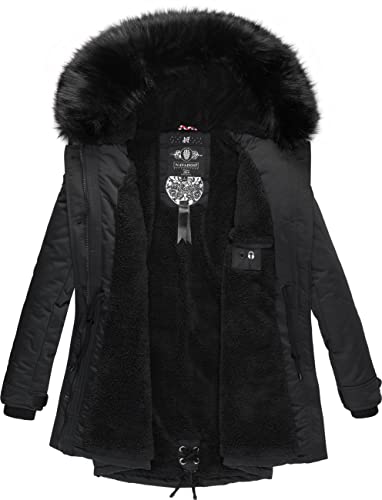 Navahoo Damen Warmer Winterparka mit Kapuze Luluna Prc Schwarz Gr. M