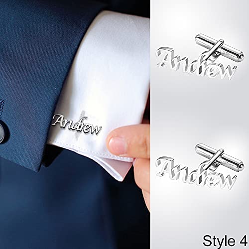 Mancuernillas personalizadas para hombre en acero y plata miniatura 5