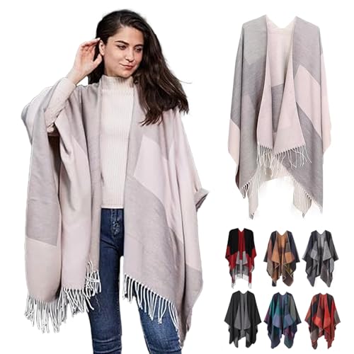 Catálogo de Pashminas para Mujer los 10 mejores. 39 Poncho y Capas para Mujer,Chal Pashmina Grande con Frente Abierto,Estolas de Punto Invierno, Chalinas Fiesta Elegantes,Reversible Multicolor,Regalo Perfecto para Familia Amigas....