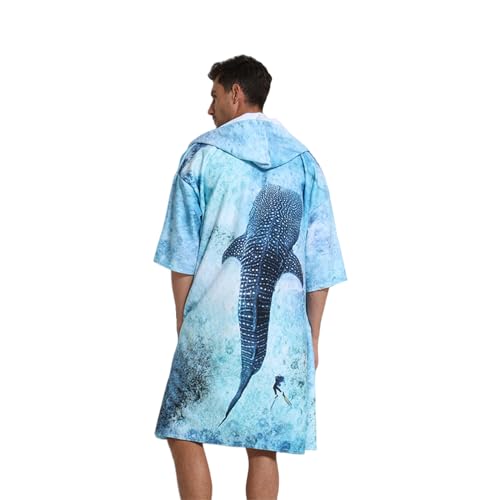 Toalla de playa de microfibra ligera con capucha absorbente y multifuncional 2