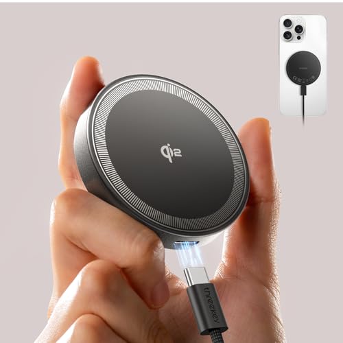 THREEKEY Qi2 充電器 15W超低温急速充電 MagSafe充電器【Qi2 PSE 公式認証】マグセーフ充電器 両面マグネット式 ワイヤレス充電器 1:1適合 强磁気 iPhone 16/15/14/13/12シリーズ/Galaxy S25 Ultra対応 60W+1.5m高耐久編み込み式 usb c ケーブル 出張·旅行·オフィスに最適 (ブラック)