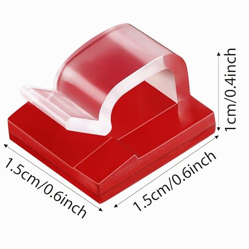 Miniatura 2 de 60 Piezas Clips De Cable De Exteriores Con Cintas Adhesivas Mini Clips De Luz Clips De Decoración Ganchos Autoadhesivos Soporte De Alambre Para Luz Hadas Pequeño, Claro