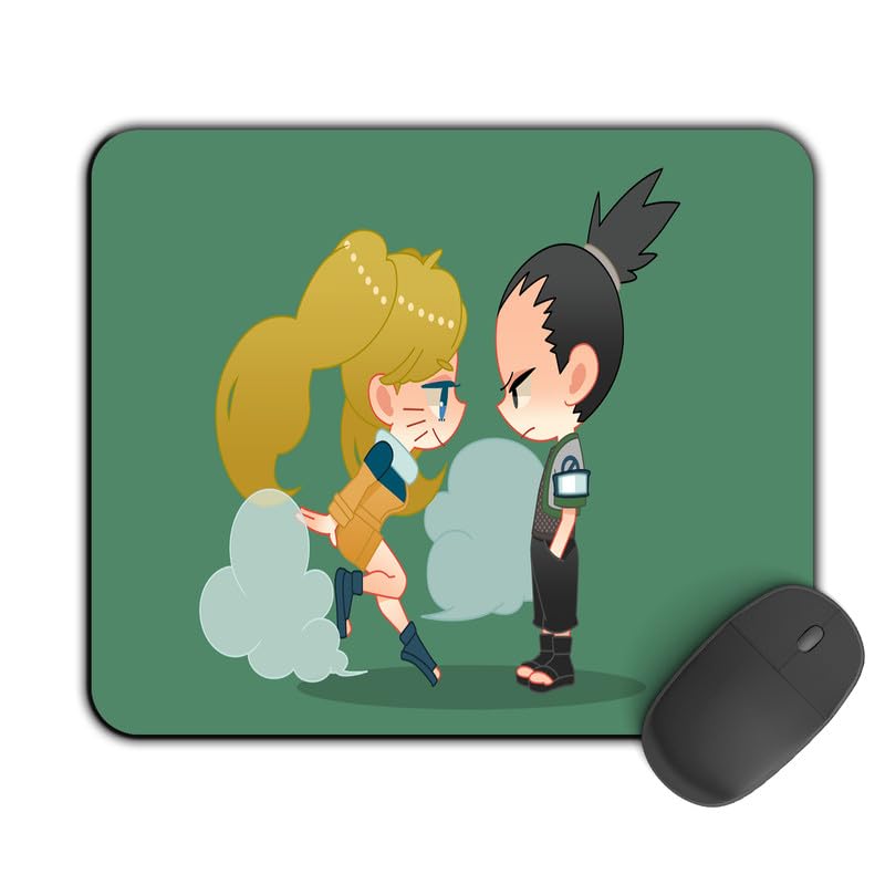 Image of Kirmada Gaming Mouse Pad - Shikamaru and Girl Naruto (Naruto) Non-Slip Rubber Base - Durable, Smooth Surface, Ergonomic Design, Easy to Clean -Small Size for Mackbook,Laptop,Desktop