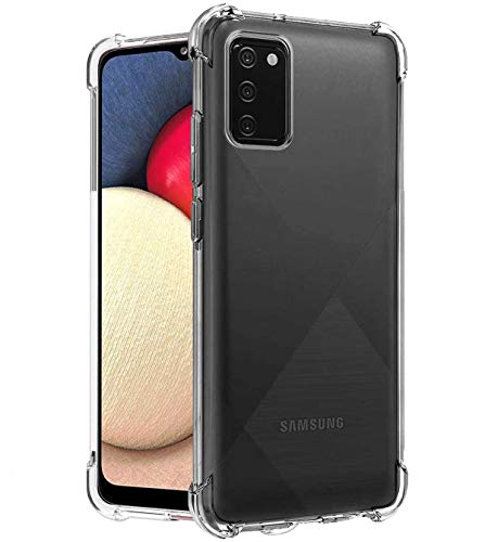 Image of Soft Flexible Silicone Back Cover Compatible with Samsung Galaxy M02s, Transparent Case + Screen Guard