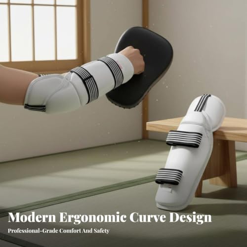CALANDIS Store CALANDIS 2 Pieces White Taekwondo Forearm Guards - Image 5