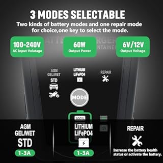 Lot de 2 chargeurs de batterie 3 A – Chargeur de batterie automobile intelligent 6 V/12 V, entièrement automatique et chargeur d'entretien à régime lent pour voiture, moto, bateau, batterie au