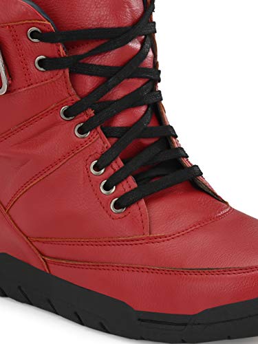 Image of Eego Italy Premium High Top Boots NR-6-NEW-RED-8 For Mens