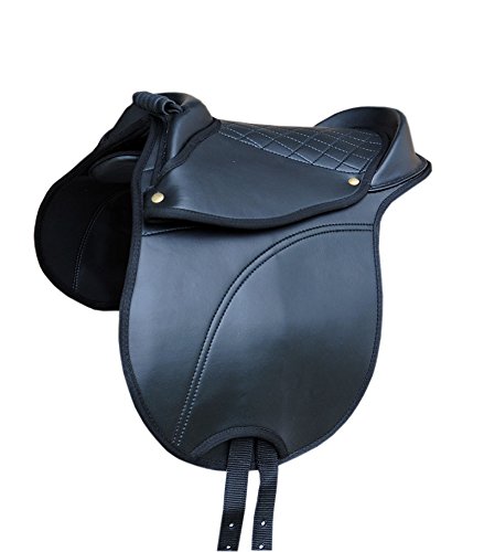 AMKA Pony Shetty Sillín Amesbichler - con asa regulable Sillín Cojín también para madera caballo también para madera Caballos Adecuado | Equestrian horse Cub Saddle, S/S Cover