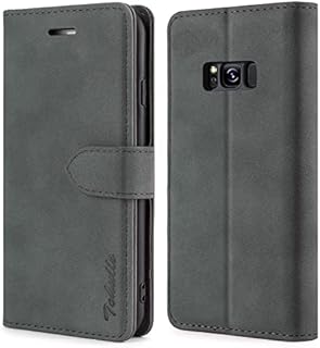 TOHULLE Case for Samsung Galaxy S8, Premium Leather Wallet Case with Card Holder Kickstand Magnetic Closure Protective Flip Folio Case Cover Compatible with Samsung Galaxy S8 - Brown