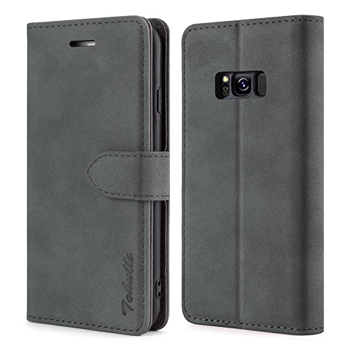 Image of TOHULLE Case for Samsung Galaxy S8, Premium PU Leather Wallet Case with Card Holder Kickstand Magnetic Closure Protective Flip Folio Case Cover Compatible with Samsung Galaxy S8 - Grey