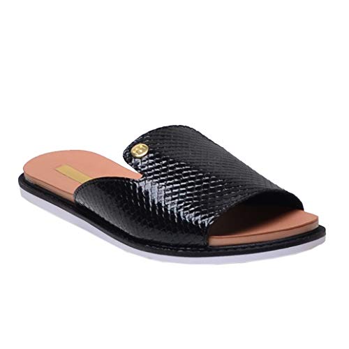 Chinelo Feminino Rasteiro Moleca Preto