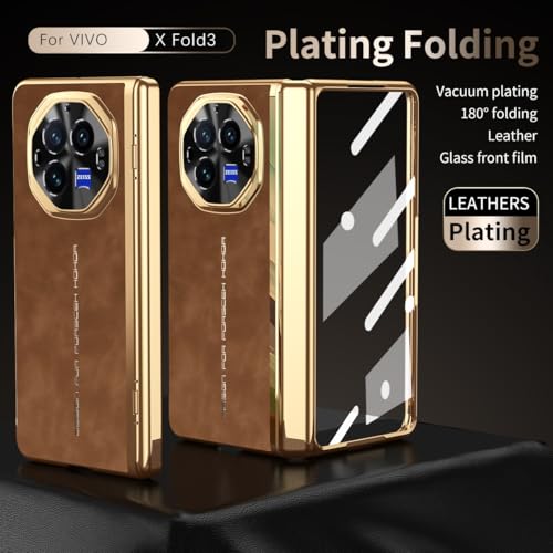 Coque Vivo X Fold 3 avec protection écran charnière coque robuste marron