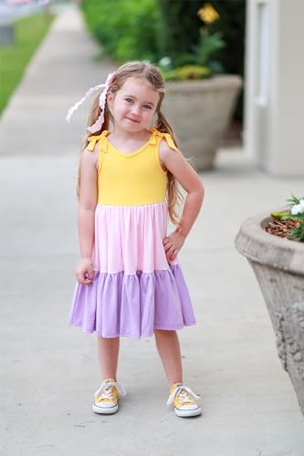 Arshiner Toddler Girl Summer Dress Little Girls Casual Beach Party Bowknot Sling Sundress with Pocket 1-7t3