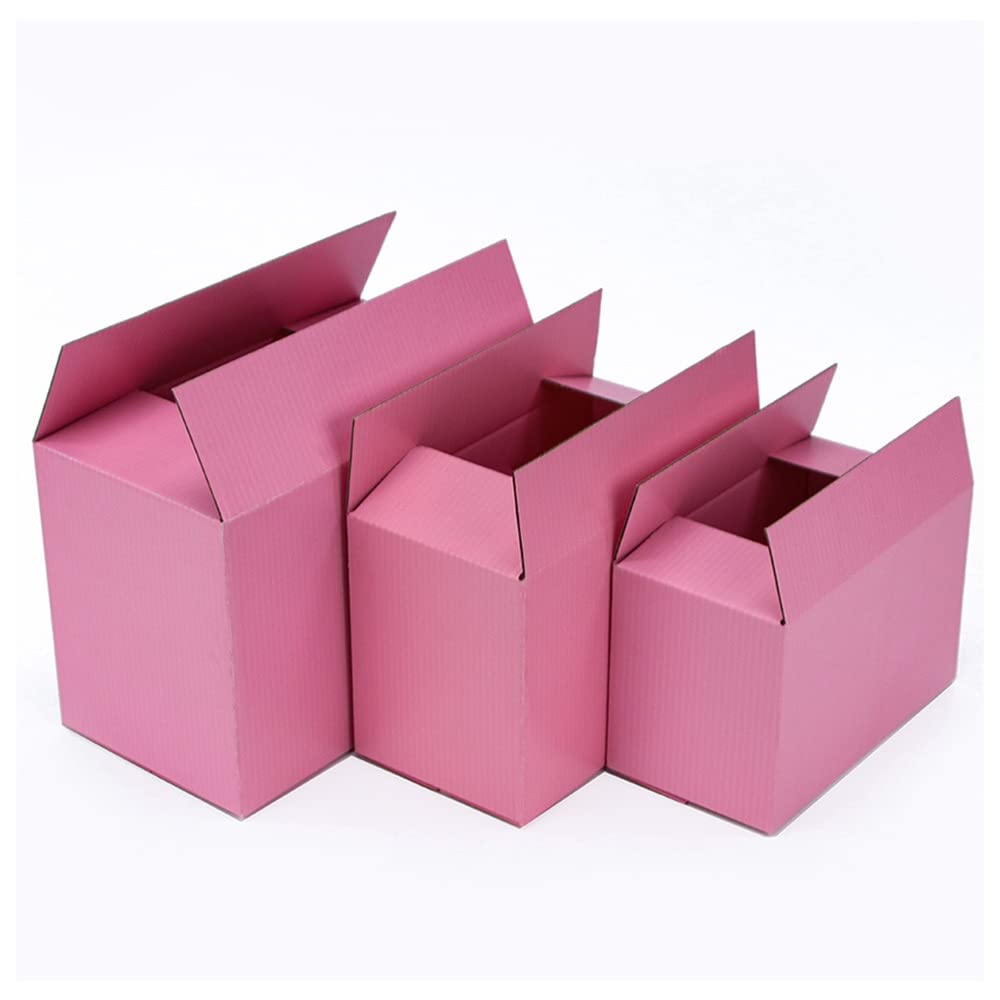 Weihnachtsgeschenkbox 5pcs / 10pcs / rosa Karton Aufbewahrungsgeschenk Wellpapier Verpackungsbox Trinkets Festival Box Weihnachtsgeschenkbox groß(Size:23x13x16cm)