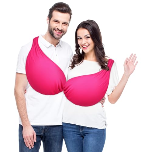 Skicuff Halloween Funny Couple Costume 2025 Inflatable Pregnant Fake Belly Inflator Fabric for Family Adult Cosplay Party(Rose Red)