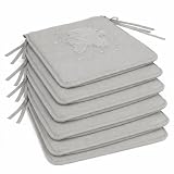 Pack 6 Cojín para silla 40x40x2 cm｜Repelente al agua y fácil de limpiar｜Con cintas de sujeción｜Funda con cremallera desmontable｜Uso interior y exterior｜Ideal para comedor, jardín u oficina