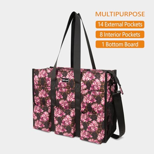 Image of TOPDesign Utility Water Resistant Tote Bag with 22 Pockets, Zipper Closure
