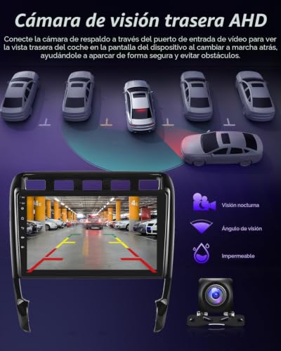 Radio de coche con cámara de seguridad trasera y navegación GPS para Cayenne 7