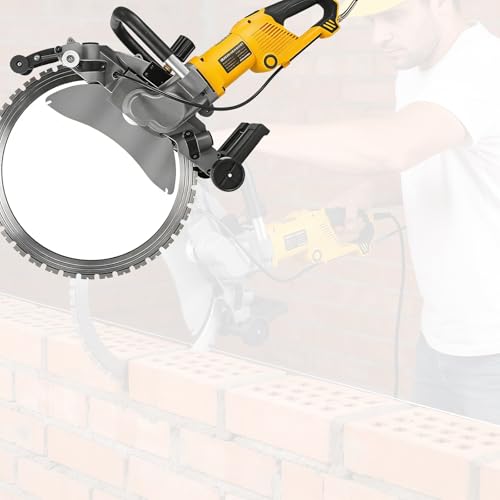 Máquina de corte de pared de hormigón, sierra de anillo de 5000 W para corte húmedo sin polvo, 3 tamaños de hoja, profundidad de corte 29 cm/39 cm/49 cm para hormigón, granito y piedra