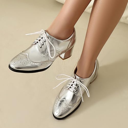 Oxfords femme talon bloc moyen pour eviter les douleurs aux pieds Dp1314