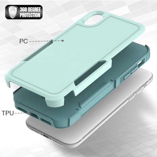 for iPhone XR Case: Dual Layer Protective Heavy Duty Cell Phone Case Shockproof Rugged Bumper Tough with Screen Protector - 16ft Military Grade Drop Tested for Appple iPhone XR (6.1 inch), Green - image 5