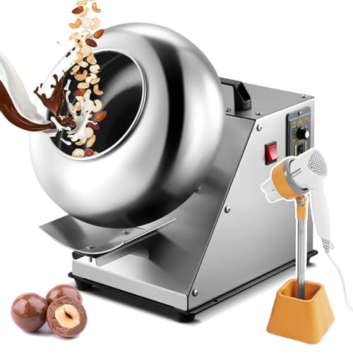 Máquina Comercial Para Recubrir Azúcar, Máquina Secadora Para Recubrir Bolas De Azúcar Con Secador De Pelo, Máquina Automática Para Recubrir Azúcar/chocolate/nueces, Rendimiento: 1-4 Kg/tiempo