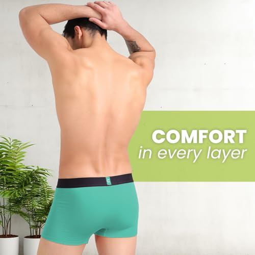 Image of Freecultr Organic Cotton Elastane Stretch Underwear for Men Breathable Comfortable Trunks Innerwear Sweat Absorbing Undergarments with Ultrasoft Waistband