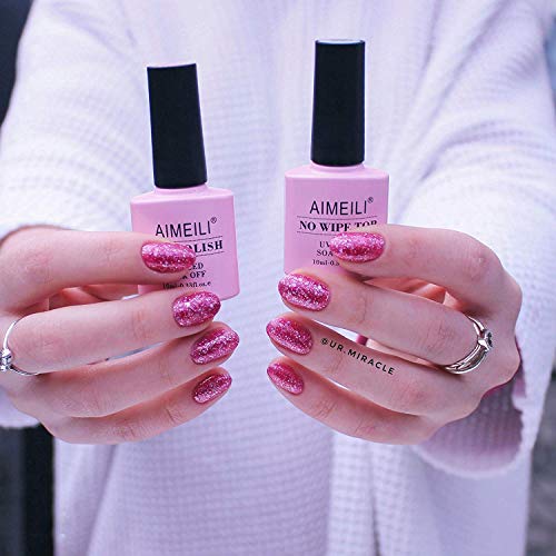 Esmalte de Gel AIMEILI UV LED Rosa Brillante 10ml miniatura 5