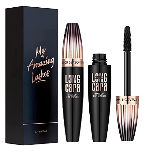 My Amazing Lashes Mascara,Natural Waterproof Long Lasting Mascara,Plump and Enlarge Eyelashes, Smudge Proof and Lengthen Eyelashes, Lasting All Day Exquisitely Full,Lengthening Thickening (2pcs)