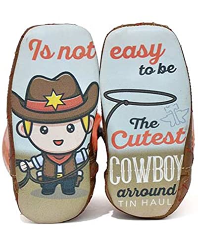 Tin Haul Infant-Boys' Mini Twister Western Boot Broad Square Toe Tan 2 D(M) US