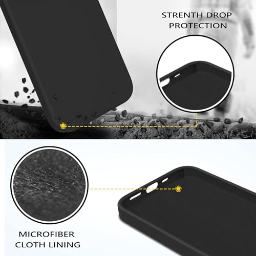 Image of M Cart Compatible with iPhone 13 Pro Max Case 6.7 Inch Liquid Silicone Soft Gel Rubber Slim Microfiber Lining Cushion Cover Shockproof Protective Phone Case for iPhone 13 Pro Max (Black)