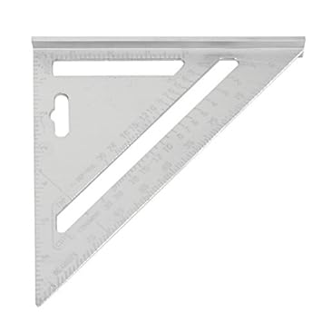 GlobalNiche 7Inch Aluminum Alloy Roofing Rafter Square Triangle Ruler Protractor Measuring Tool