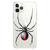 Cavka TPU Case Compatible with iPhone 14 Pro Max 13 12 Mini 11 Xs X 8 Plus Xr 7 SE Black Widow Cute