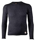 Carhartt Men's Base Force 100% Cotton Midweight Classic Crew, Black Heather, Large