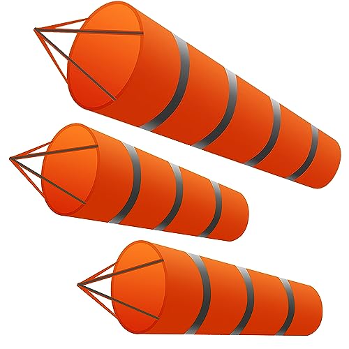 Pacify 吹き流し 風測定バッグ 3個セット 防水 反射ベルト 風向き 風測定 風速計 風力計 長さ80cm 100cm 室外 風速 測定 気象観測 農業 漁業 空港 作業現場 風力事業に適用