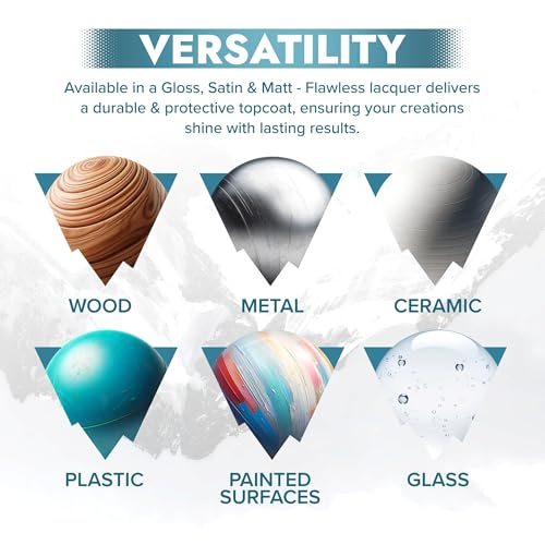 Polar Flawless Lacquer Spray - Protective Coating for Wood, Ceramic, Glass, Plastic & Metal - Scratch Resistant & UV Protection - Primer for DIY, Interior & Exterior - Gloss Finish - Clear - 6x400ml