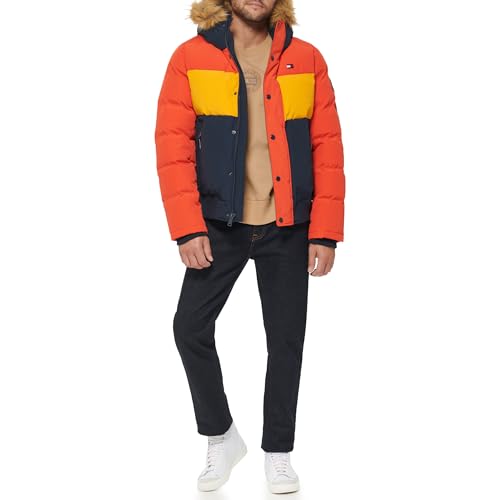 Image of Tommy Hilfiger Men's Arctic Cloth Quilted Snorkel Bomber Jacket (Standard and Big & Tall)