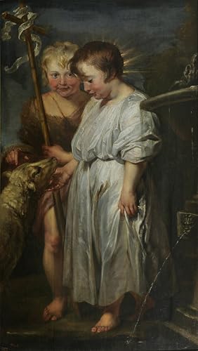 Affiche Le Christ et Jean-Baptiste enfants de Rubens | Tableau toile 60x90cm