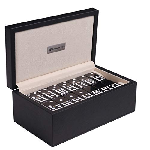 Set Dominoes Negro Grande Double 9 con Estuche