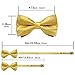 DiBanGu Fashion Gold Paisley Bowties Men's Pre-Tied Bow tie and Handkerchief Cufflinks Set Silk Jacquard Adjustable