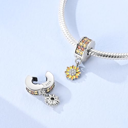 LNQOBU Clip/Stopper Beads Charms for Bracelets & Necklaces 925 Sterling Silver for Pandora Snake Chain Bracelets Jewelry Gift for Women by LNQOBU - Used condition - Image 2