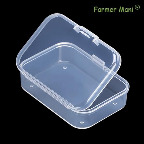 Image of 12 Pack Rectangle Plastic Clear Storage Containers Box (2.52 x 1.73 x 0.79 Inch), Small Bead Organizer for Small items, Crafts, Beads, Coins, Jewelry and Business Cards
