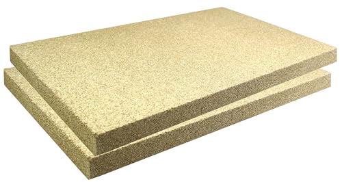 Vermiculite Platten Schamott Ersatz SF600 für die Feuerraum Auskleidung bis 1100°C Varianten (500 x 300 x 25 mm, 2 Stück)