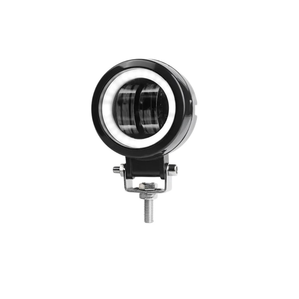 Fari Fendinebbia Faretto rotondo a LED da 3 pollici per moto | Faretto rotondo a LED da 3 pollici per moto 20W 7D Faro fendinebbia ausiliario ad angolo bianco rosso