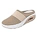 Comfort Walking Knit Casual Outdoor Orthopédique Slip-On Air Chaussures Walking Support Cushion avec Arch Chaussures de sport Offert (Khaki, 37)