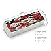 FekiLoot Red Flower And White Daisy Glasses Case PU Leather Protective Case for Sunglasses Eyeglasses with Cleaning Cloth Unisex Hard Shell Glasses Box Travel Large Glasses Case
