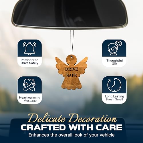 Image of Car Fragrance for 365 Days FreshWood Drive Safe Ornament ❘ Rear View Air freshener ❘ Mirror Car Hanging Ornament ❘ Gift Idea for Him ❘ Gift Idea for Her ❘ Hand Made Car Essential