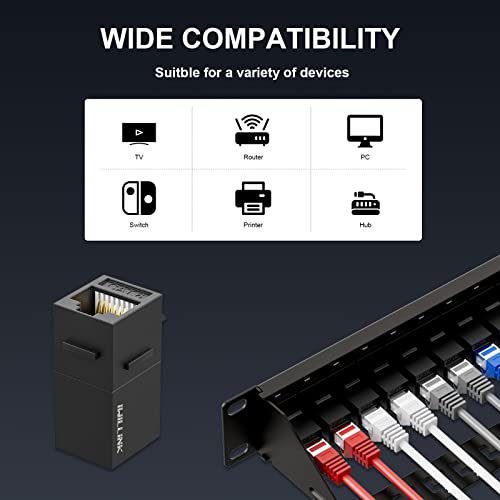 Image of iwillink 10Gbps Patch Panel 24 Port, RJ45 Through Coupler Cat6 Patch Panel UTP 19-Inch 1U with Back Bar, Wallmount or Rackmount, Compatible with Cat5, Cat5e, Cat6 Cabling