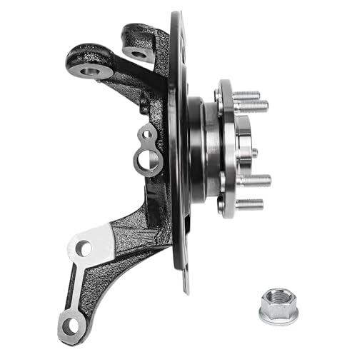 Image of Detroit Axle - Front Left Steering Knuckle for 2002-2006 Nissan Altima 2004-2008 Maxima, Driver Side Steering Knuckle & Wheel Bearing Hub Replacement
